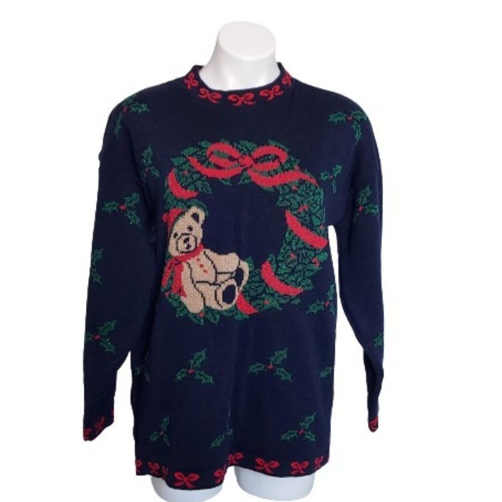 Vintage Bear Hoilday Oversized Sweater By Nutcracker
